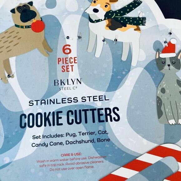 Cats & Dogs 6-pc Holiday Stainless Steel Cookie Cutters Set - Picture 3 of 3